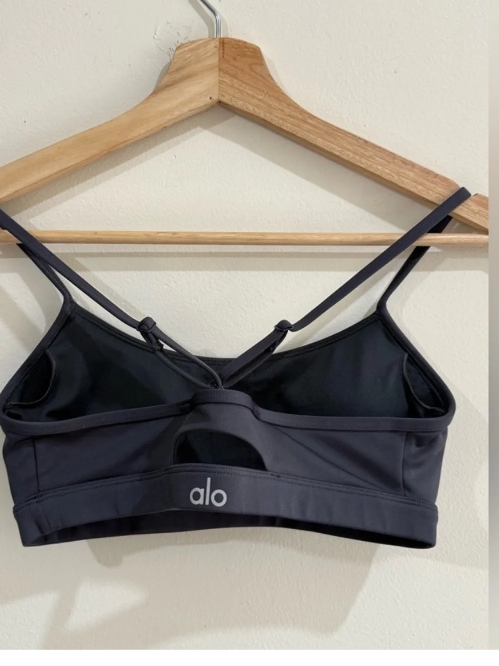 ALO Yoga Midnight Black Double-Strap Sports Bralette